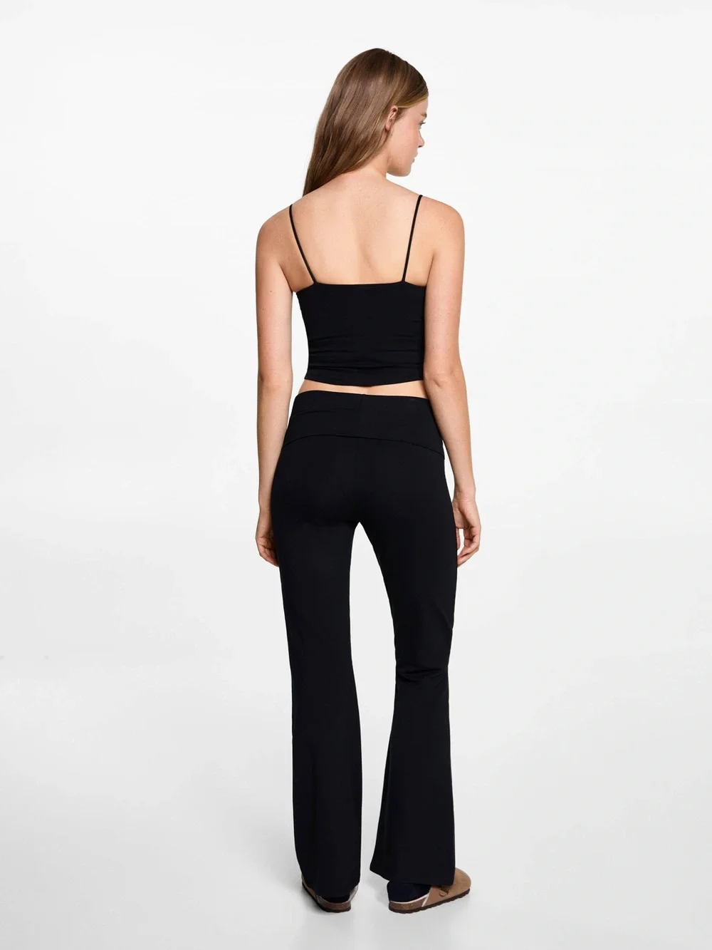 Mango Black Cropped Spaghetti-Strap Camisole